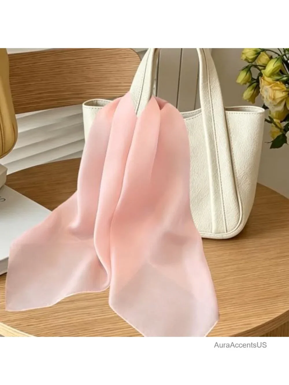 27.5-Inch Square Satin Scarf, Silk-Like Polyester Fashion Scarf, Versatile Hair